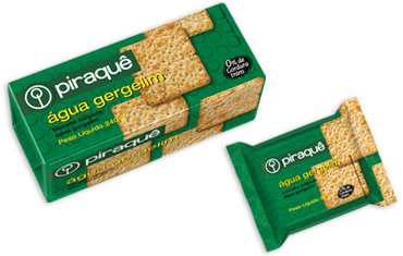 cream cracker agua gergelim.jpg - Água GergelimFarinha de trigo rica com ferro e ácido fólico, gordura vegetal interesterificada, gergelim, sal, leite em pó, malte, fermento biológico e fermentos químicos: bicarbonato de sódio e fosfato monocálcico. CONTÉM GLÚTEN.